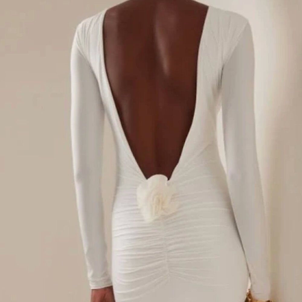 Maygel Coronel Heliconia White long sleeve dress